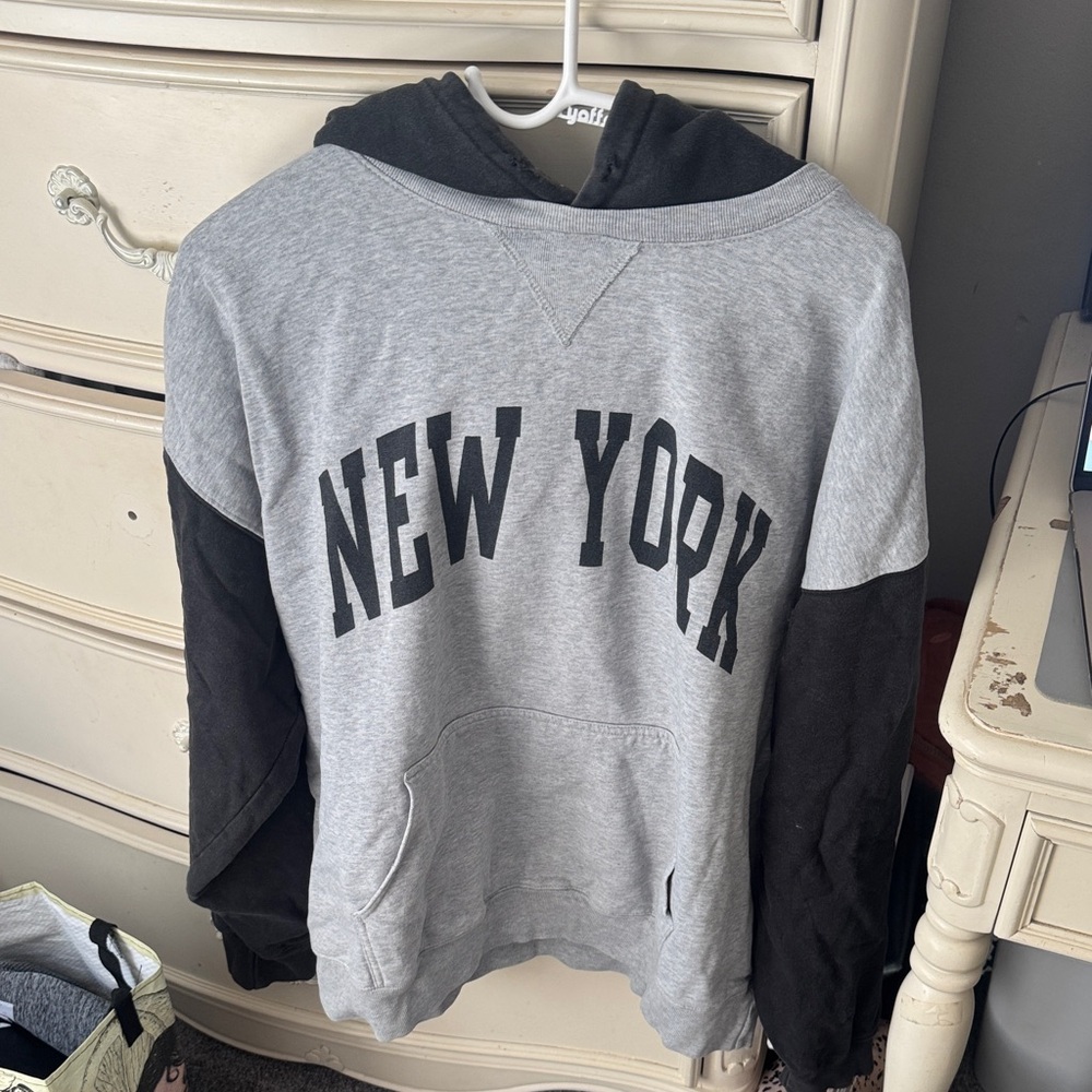 Gray and Black New York Brandy Melville Hoodie